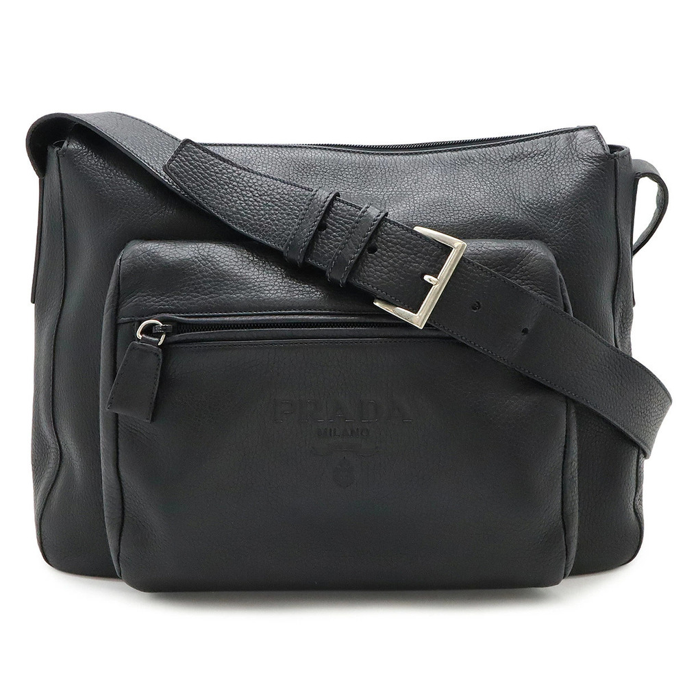 Prada shoulder bag Hobo leather black Nero Black